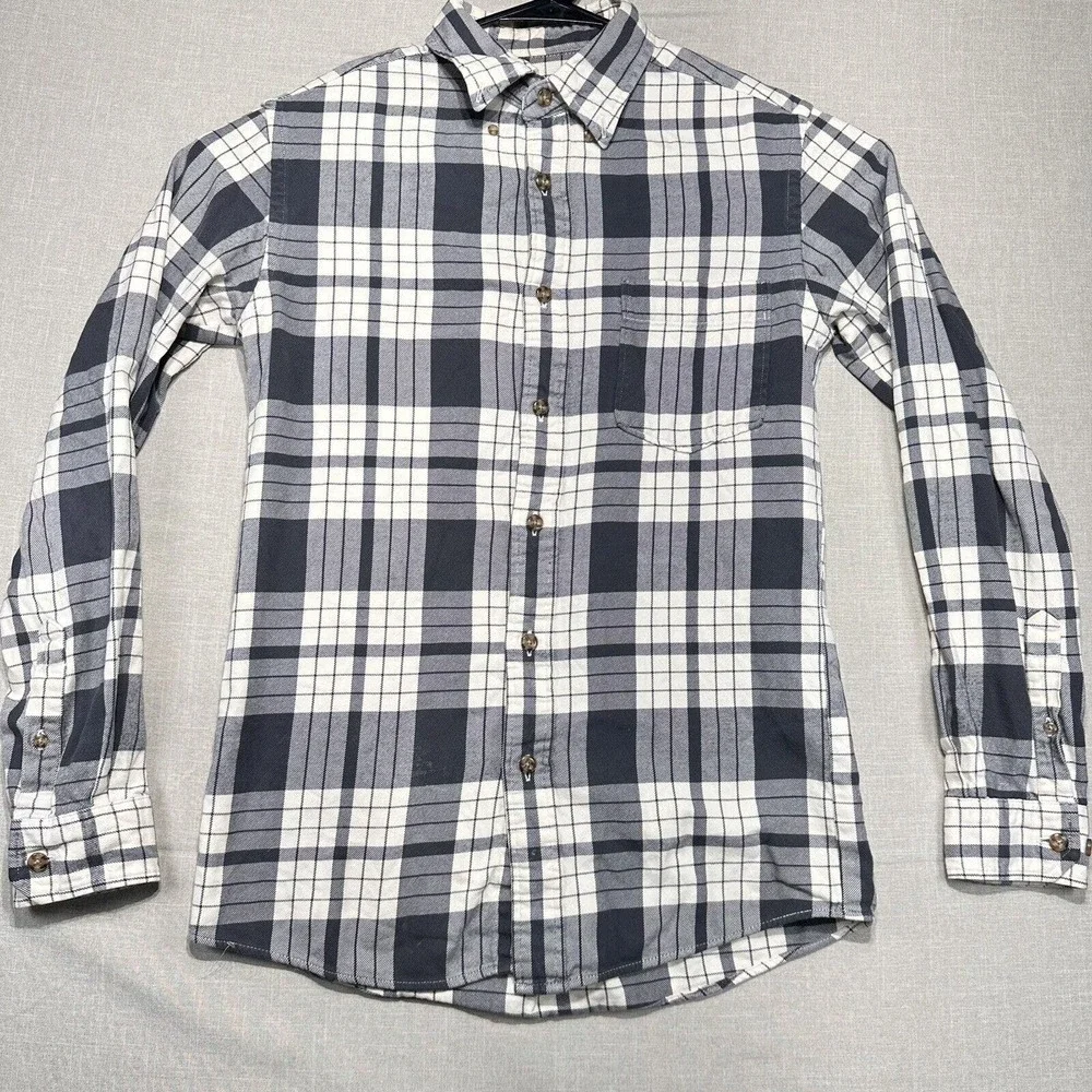Eddie Bauer Flannel Men’s M Blue Plaid Pocket Long Sleeve